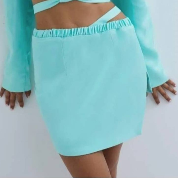 For Love And Lemons Dresses & Skirts - For Love & Lemons Womens Marie Cutout Mini Skirt Aqua Blue Size XXS